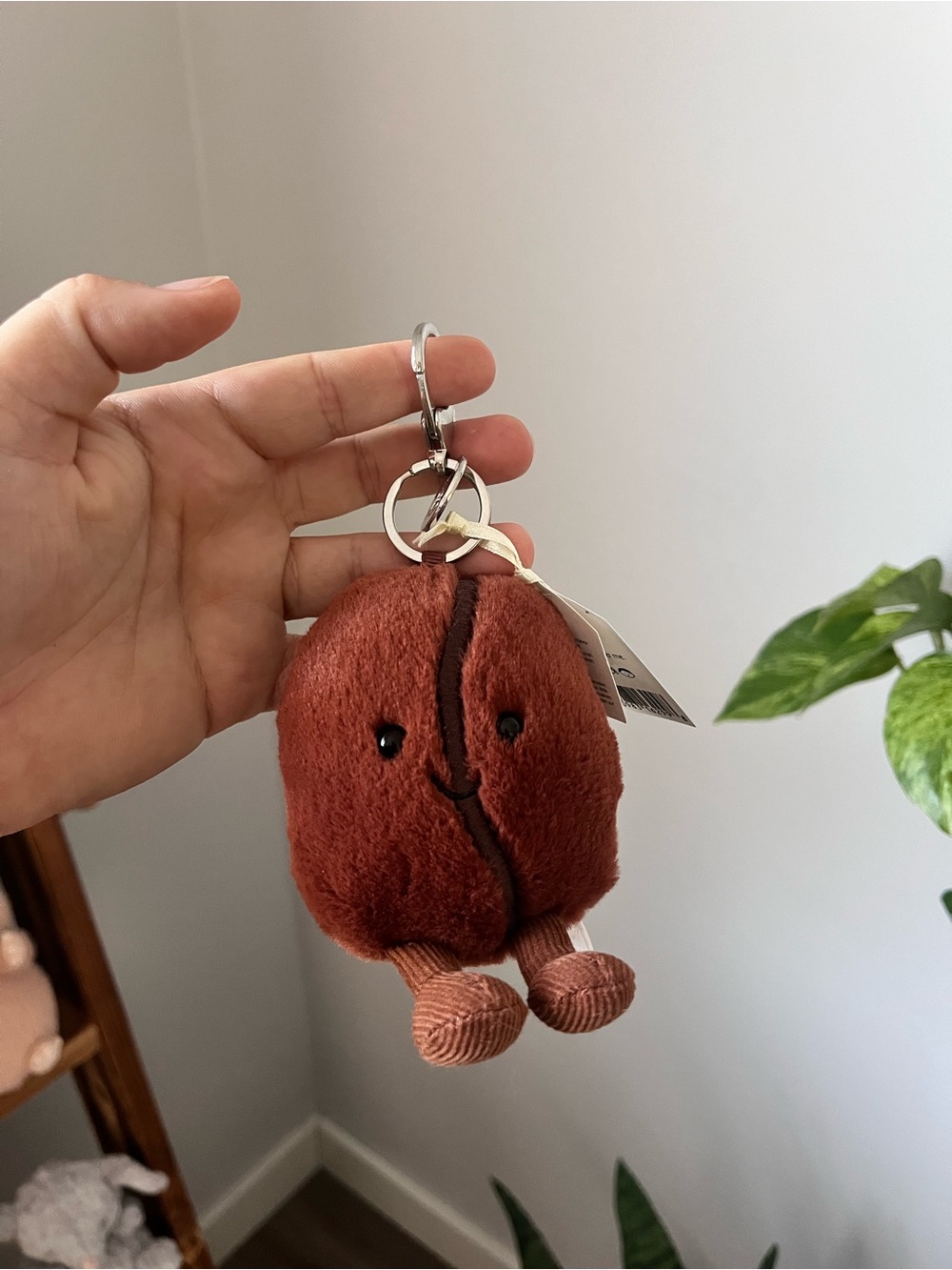 Jellycat coffee bean bag charm